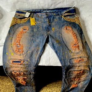 ROBIN'S JEAN WITH FULL FLAP GOLD RIM AND CLEAR CRYSTAL